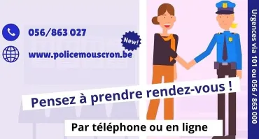 Police de Mouscron - Rendez-vous en ligne - 30/04/2021