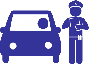 logo policier en train de verbaliser un véhicule
