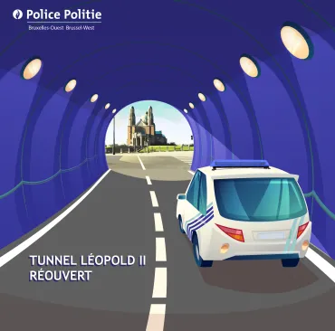 Illustration de véhicule de police dans un tunnel